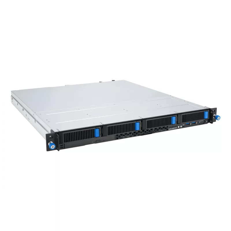 Servidor rack ASUS RS300-E12-RS4, 1U, Intel C262, LGA1700, Xeon E-2400, 4 bahías hot-swap de 3,5 inch, fuente de alimentación 450W, DDR5 UDIMM hasta 128 GB