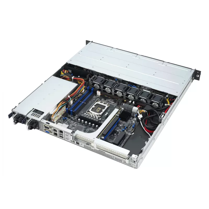 Servidor rack ASUS RS300-E12-RS4, 1U, Intel C262, LGA1700, Xeon E-2400, 4 bahías hot-swap de 3,5 inch, fuente de alimentación 450W, DDR5 UDIMM hasta 128 GB