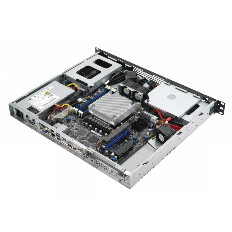 Servidor rack ASUS RS100-E11-PI2, Intel C252, LGA 1200, 1U, 4 DIMM, DDR4 hasta 128 GB, fuente de alimentación 350 W, 2x RJ-45, M.2
