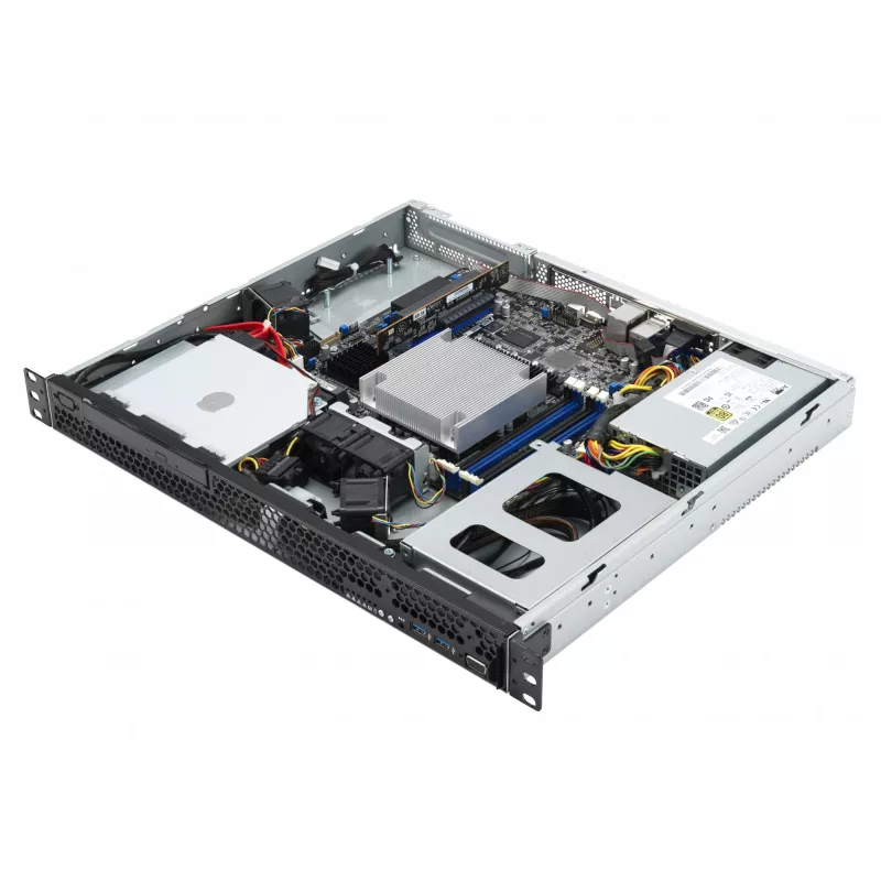 Servidor rack ASUS RS100-E11-PI2, Intel C252, LGA 1200, 1U, 4 DIMM, DDR4 hasta 128 GB, fuente de alimentación 350 W, 2x RJ-45, M.2