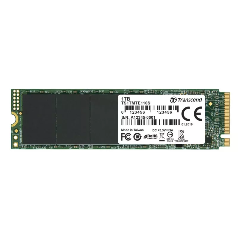 SSD TRANSCEND 110s 1TB M.2 2280 NVMe PCI-E GEN3 x4 de doble cara
