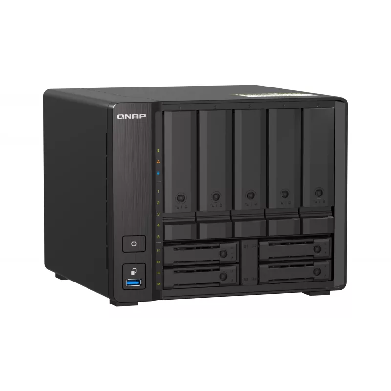 QNAP TS-H973AX NAS torre Ryzen Embedded V1500B 8 GB DDR4 0 TB QuTS hero Black