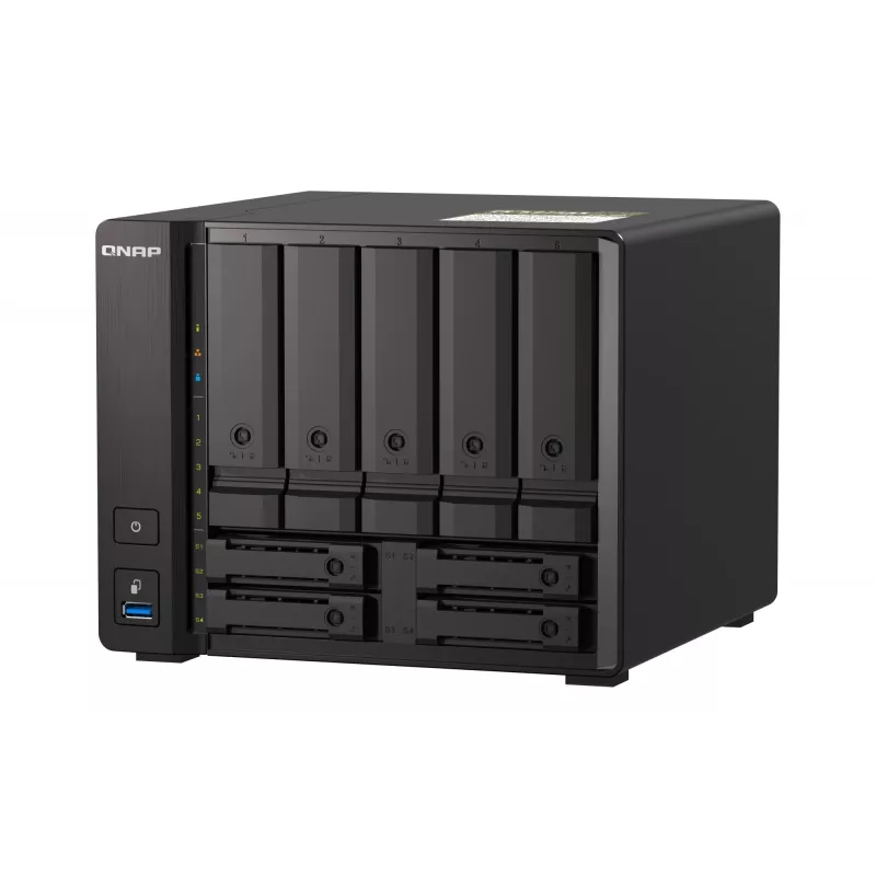 QNAP TS-H973AX NAS torre Ryzen Embedded V1500B 8 GB DDR4 0 TB QuTS hero Black