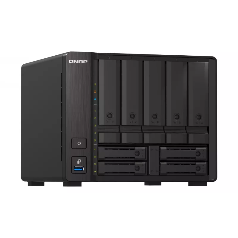 QNAP TS-H973AX NAS torre Ryzen Embedded V1500B 8 GB DDR4 0 TB QuTS hero Black