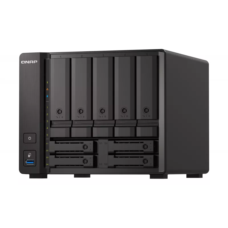 QNAP TS-H973AX NAS torre Ryzen Embedded V1500B 8 GB DDR4 0 TB QuTS hero Black