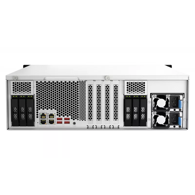 QNAP TS-h2287XU-RP NAS rack (3U) Intel Xeon E E-2336 32 GB DDR4 0 TB QuTS hero Black, blanco
