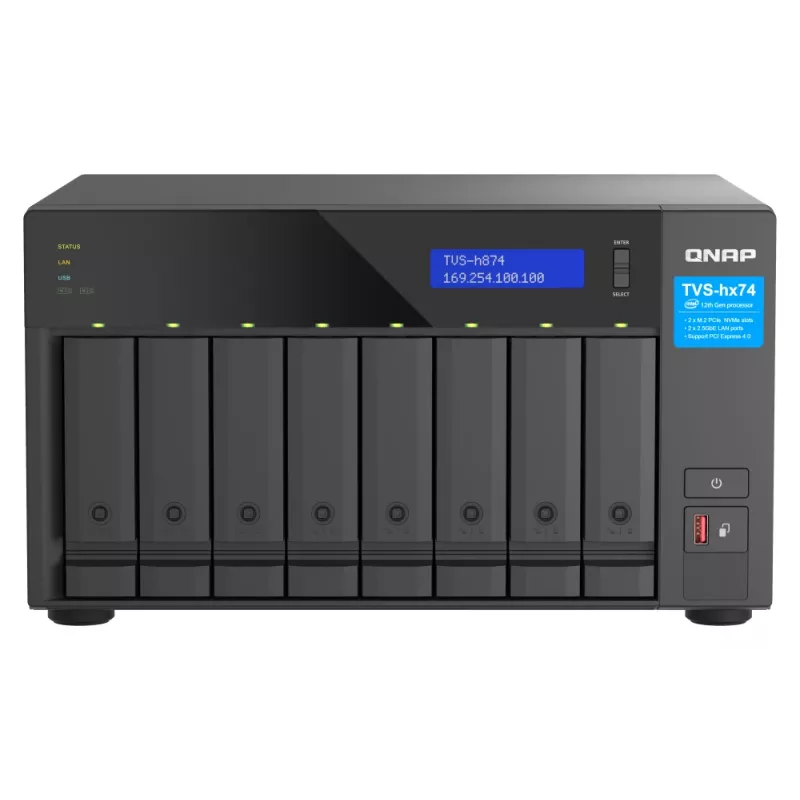 QNAP TVS-h874X NAS torre Intel® Core™ i9 64 GB DDR4 0 TB QuTS hero Black