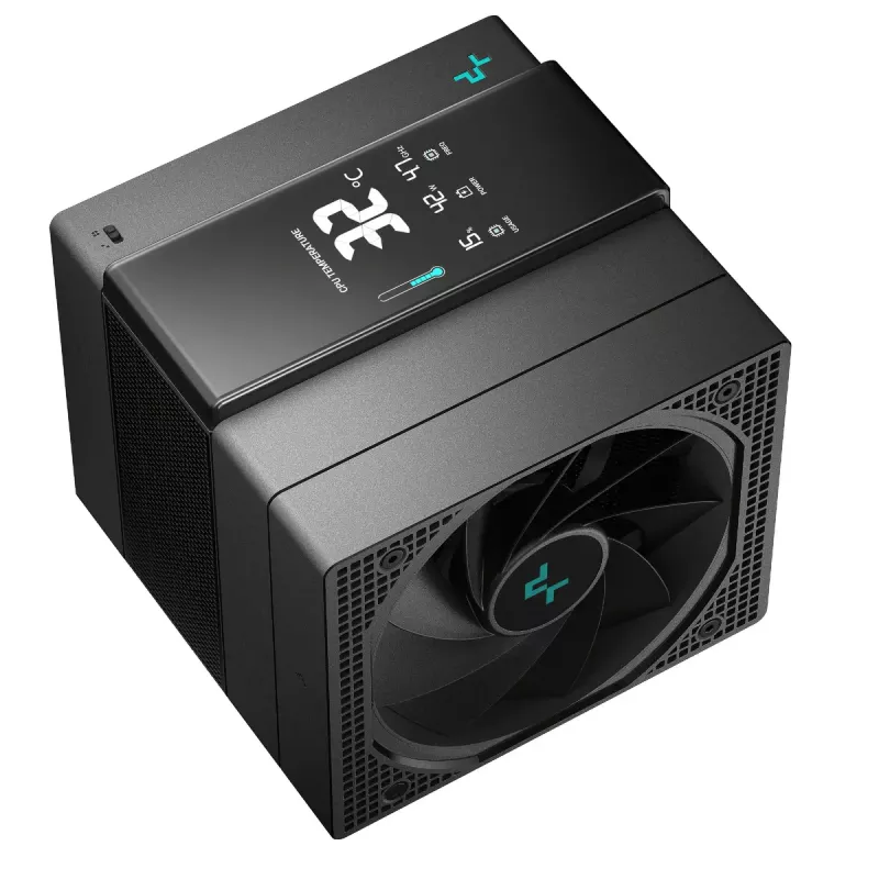 Disipador de aire DeepCool ASSASSIN IV VC VISION — doble ventilador 120/140 mm, 300 W TDP, 7 heatpipes, compatible con LGA115x/LGA1200/LGA1700/LGA20xx, negro