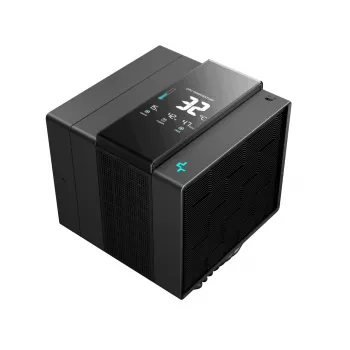 Disipador de aire DeepCool ASSASSIN IV VC VISION — doble ventilador 120/140 mm, 300 W TDP, 7 heatpipes, compatible con LGA115x/LGA1200/LGA1700/LGA20xx, negro