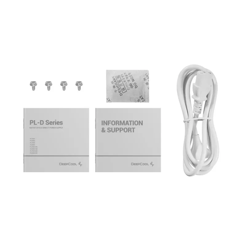 Fuente de alimentación DeepCool PL750D WH — 750 W, ATX 20+4 pines, 80 PLUS Bronze, ventilador de 120 mm, blanco
