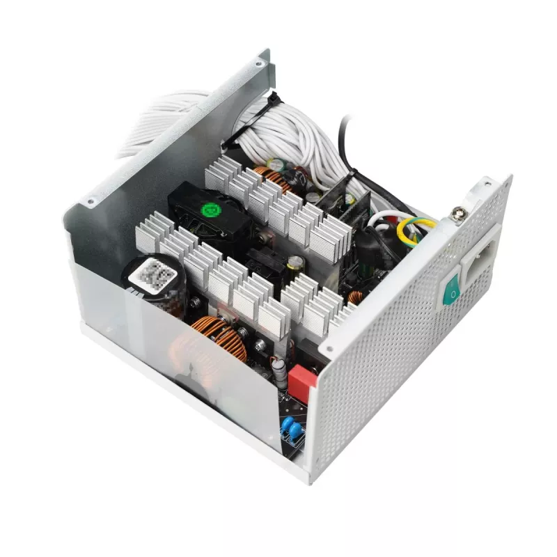 Fuente de alimentación DeepCool PL750D WH — 750 W, ATX 20+4 pines, 80 PLUS Bronze, ventilador de 120 mm, blanco