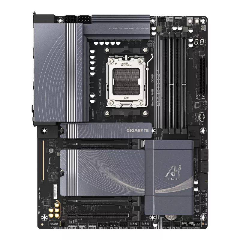Placa base GIGABYTE B850 AI TOP, AMD B850, socket AM5, ATX