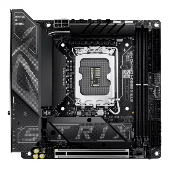 Placa base ASUS ROG STRIX B860-I GAMING WIFI — Intel B860, LGA 1851, mini ITX, 2× DDR5 DIMM (hasta 128 GB), Wi‑Fi 7, 2.5Gb LAN