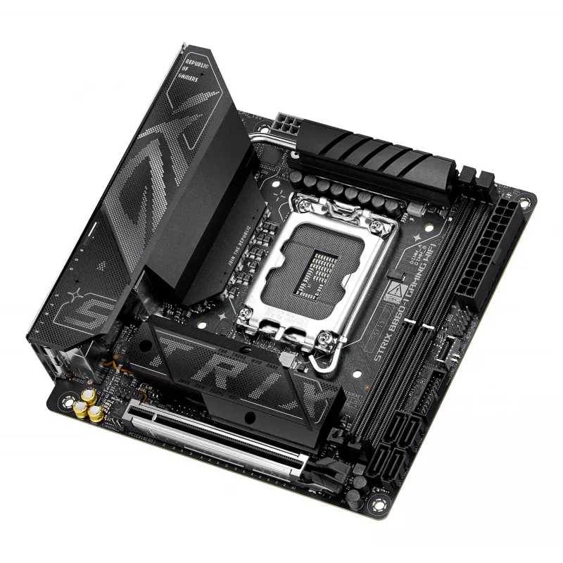 Placa base ASUS ROG STRIX B860-I GAMING WIFI — Intel B860, LGA 1851, mini ITX, 2× DDR5 DIMM (hasta 128 GB), Wi‑Fi 7, 2.5Gb LAN