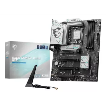 Placa base MSI B860 GAMING PLUS WIFI — Intel B860, LGA 1851, ATX, DDR5, 4x DIMM, 3x M.2, Wi‑Fi 7, 5GbE