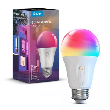 Bombilla inteligente Govee H60093C1, 1200 lm, Wi-Fi y Bluetooth, 12 W, E26, blanca