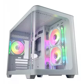 Caja FSP S380-WA Mini Tower mITX, mATX Blanca ARGB