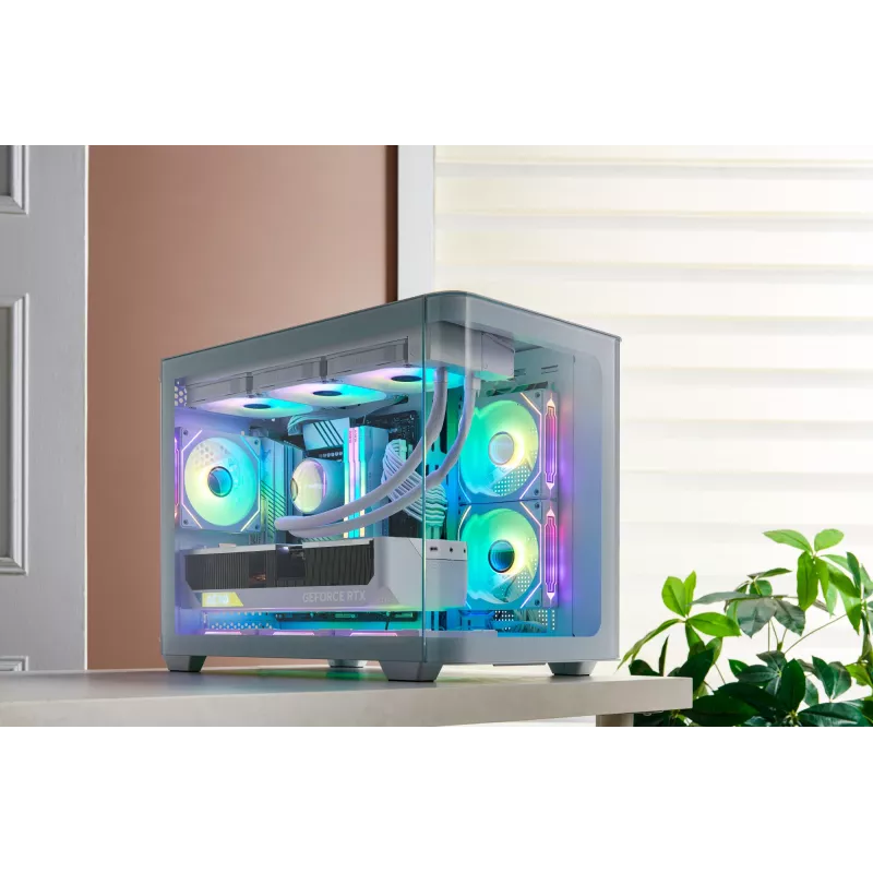 Caja FSP S380-WA Mini Tower mITX, mATX Blanca ARGB