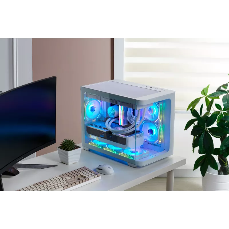 Caja FSP S380-WA Mini Tower mITX, mATX Blanca ARGB