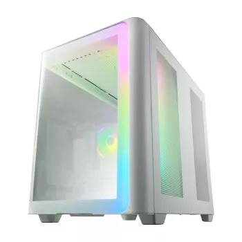 Caja FSP M580-WA Midi Tower mITX, mATX Blanca ARGB, Midi Tower, PC, Blanca, ATX, micro ATX, Mini-ITX, Cristal, SPCC, Gaming