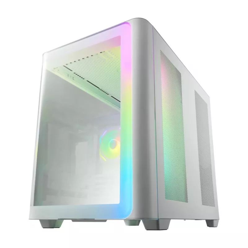 Caja FSP M580-WA Midi Tower mITX, mATX Blanca ARGB, Midi Tower, PC, Blanca, ATX, micro ATX, Mini-ITX, Cristal, SPCC, Gaming