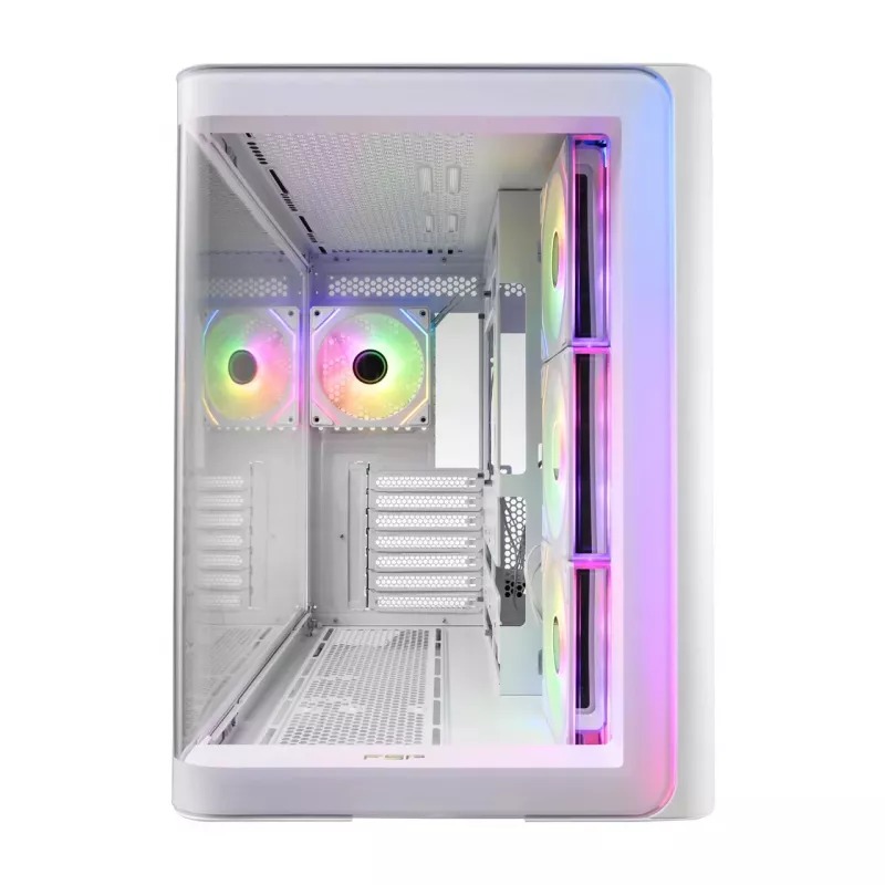 Caja FSP M580-WA Midi Tower mITX, mATX Blanca ARGB, Midi Tower, PC, Blanca, ATX, micro ATX, Mini-ITX, Cristal, SPCC, Gaming