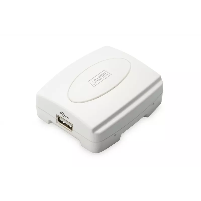 Servidor de impresión USB DIGITUS, 1 puerto 1x RJ45, 1x USB A, USB 2.0 para todos los sistemas operativos habituales