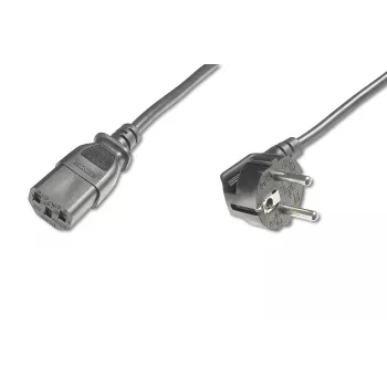 Cable de alimentación DIGITUS, CEE 7/7 (Type-F) 90° en ángulo - C13 macho/hembra, 5m H05VV-F3G 1,0 mm² negro directiva UE