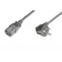 Cable de alimentación DIGITUS, CEE 7/7 (Type-F) 90° en ángulo - C13 macho/hembra, 5m H05VV-F3G 1,0 mm² negro directiva UE