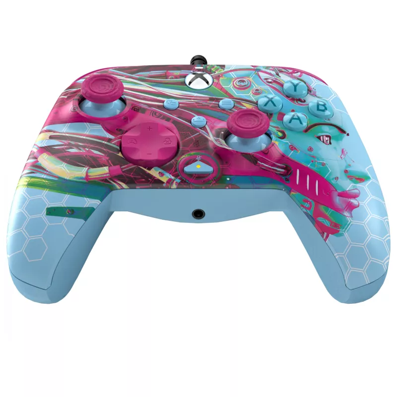 PDP REMATCH GLOW Advanced mando con cable Android Dreams, brilla en la oscuridad, para Xbox Series X|S, Xbox One, PC, USB-C, cable de 2,43 m, multicolor