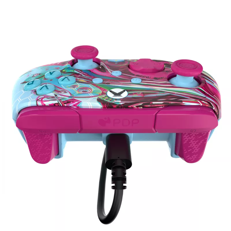 PDP REMATCH GLOW Advanced mando con cable Android Dreams, brilla en la oscuridad, para Xbox Series X|S, Xbox One, PC, USB-C, cable de 2,43 m, multicolor