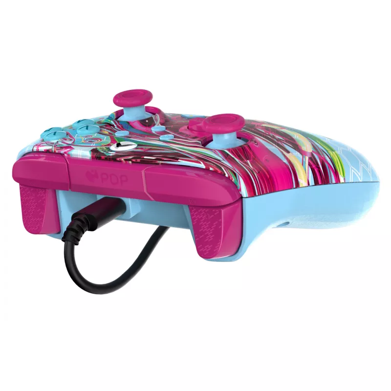 PDP REMATCH GLOW Advanced mando con cable Android Dreams, brilla en la oscuridad, para Xbox Series X|S, Xbox One, PC, USB-C, cable de 2,43 m, multicolor