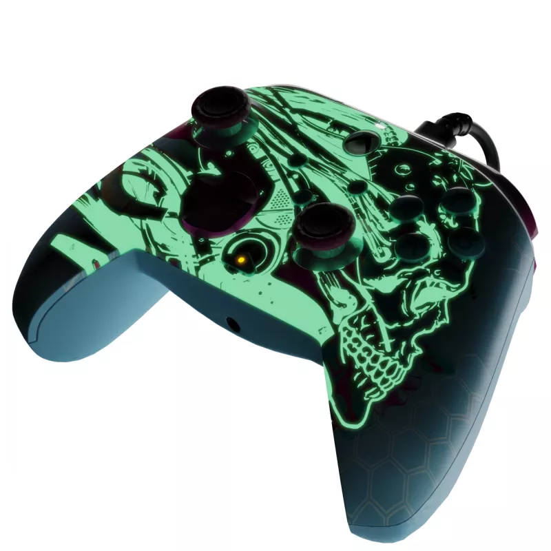 PDP REMATCH GLOW Advanced mando con cable Android Dreams, brilla en la oscuridad, para Xbox Series X|S, Xbox One, PC, USB-C, cable de 2,43 m, multicolor