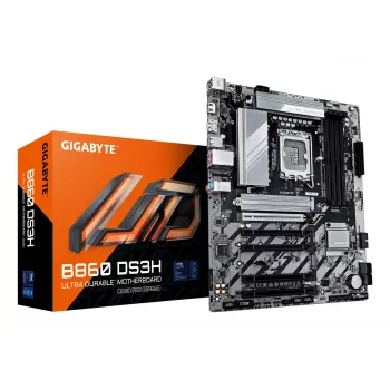 Placa base GIGABYTE B860 DS3H – Compatible con CPUs Intel Core Ultra, VRM de 8+1+2+2 fases, hasta 9066 MHz DDR5, 1x PCIe 5.0 + 1x PCIe 4.0 M.2, LAN 2,5 GbE, USB 3.2 Gen 2x2