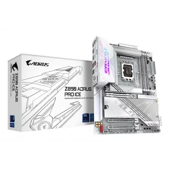 Placa base GIGABYTE Z890 AORUS PRO ICE — Intel Z890, LGA 1851, ATX, DDR5, 4x DIMM, 4x M.2, LAN 2.5Gb, Wi‑Fi