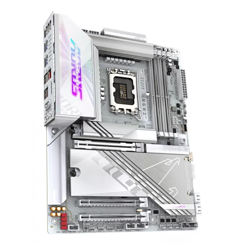 Placa base GIGABYTE Z890 AORUS PRO ICE — Intel Z890, LGA 1851, ATX, DDR5, 4x DIMM, 4x M.2, LAN 2.5Gb, Wi‑Fi
