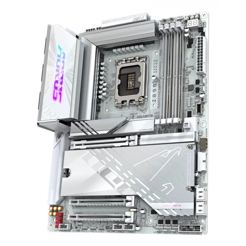 Placa base GIGABYTE Z890 AORUS PRO ICE — Intel Z890, LGA 1851, ATX, DDR5, 4x DIMM, 4x M.2, LAN 2.5Gb, Wi‑Fi