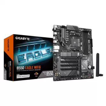 Placa base GIGABYTE B550 EAGLE WIFI6 ATX, AMD B550, Socket AM4, DDR4, 4x DIMM, 2x M.2, Wi‑Fi 6, Bluetooth 5.3