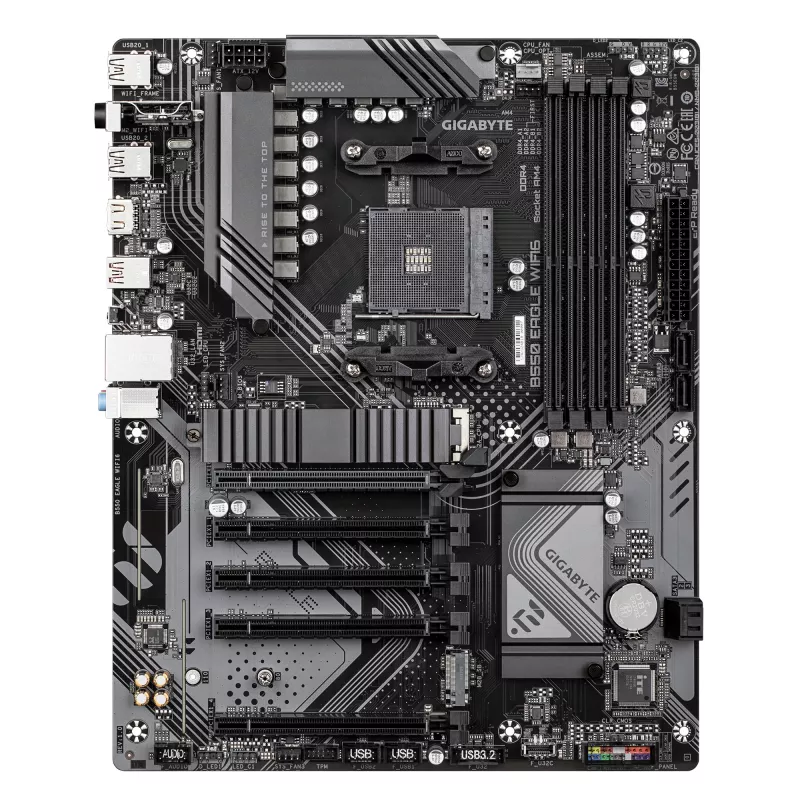 Placa base GIGABYTE B550 EAGLE WIFI6 ATX, AMD B550, Socket AM4, DDR4, 4x DIMM, 2x M.2, Wi‑Fi 6, Bluetooth 5.3