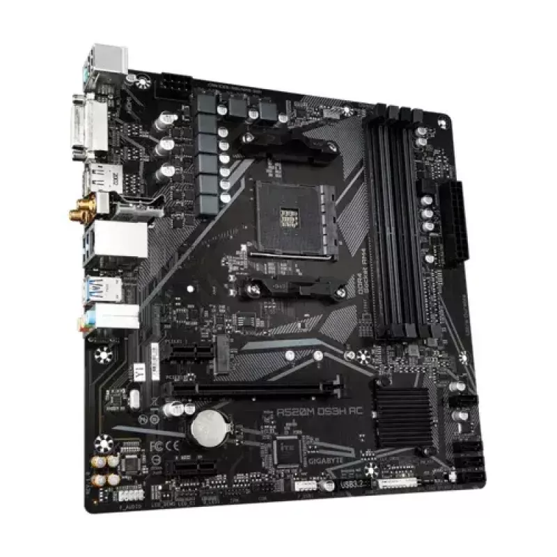 Placa base GIGABYTE A520M DS3H AC, A520, AM4, Micro ATX
