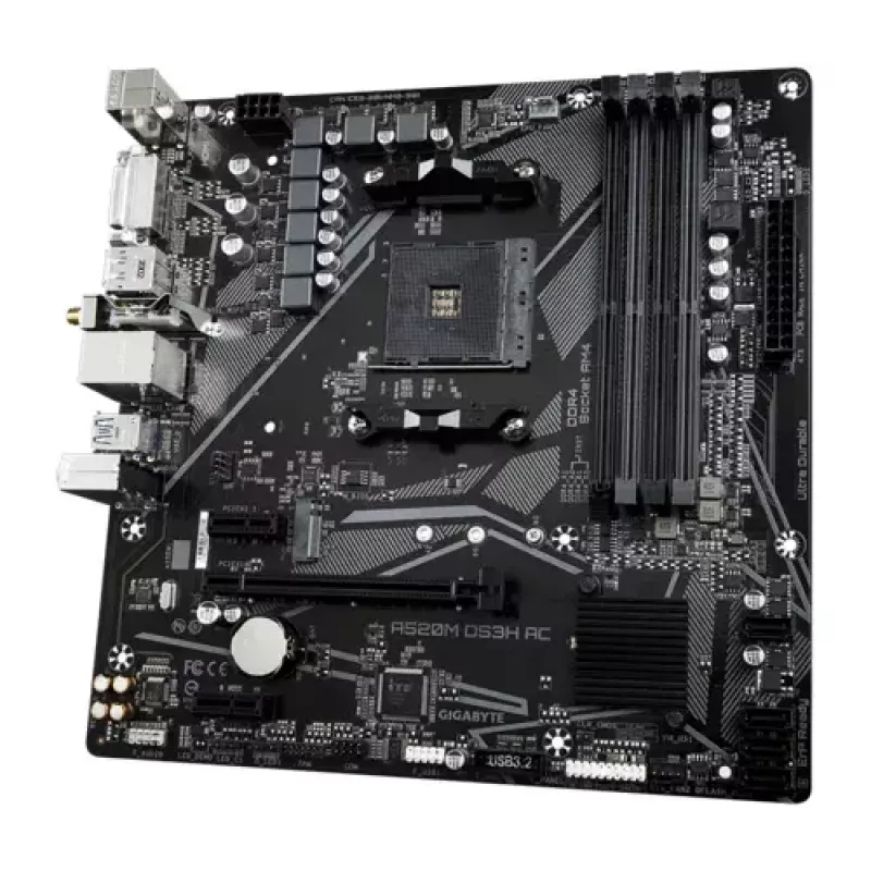 Placa base GIGABYTE A520M DS3H AC, A520, AM4, Micro ATX