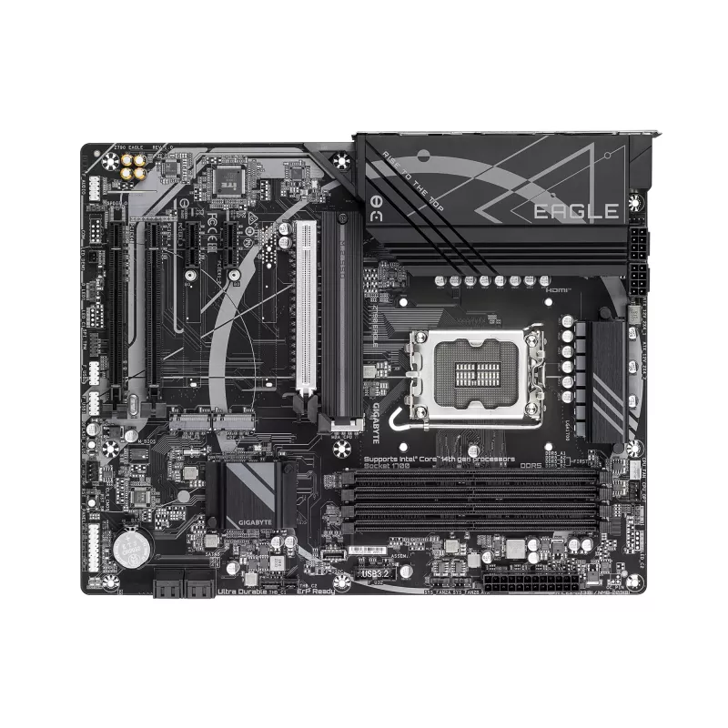 Placa base GIGABYTE Z790 EAGLE – Compatible con CPUs Intel Core de 14.ª generación, VRM de 12+1+1 fases, hasta 7600 MHz DDR5 (OC), 3x PCIe 4.0 M.2, LAN 2,5 GbE, USB 3.2 Gen 2