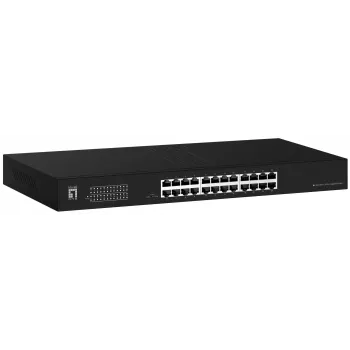 Switch LevelOne 24x GE GEU-2431 Kit de montaje en rack de 19 pulgadas No gestionado Gigabit Ethernet (10/100/1000) 1U Negro