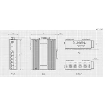LevelOne Switch industrial Gigabit PoE de 6 puertos, 802.3at/af PoE, 4 salidas PoE, 1 x SFP, 1 x SFP/RJ45 combo, -40 °C a 75 °C, carril DIN, 126W
