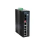 LevelOne Switch industrial Gigabit PoE de 6 puertos, 802.3at/af PoE, 4 salidas PoE, 1 x SFP, 1 x SFP/RJ45 combo, -40 °C a 75 °C, carril DIN, 126W