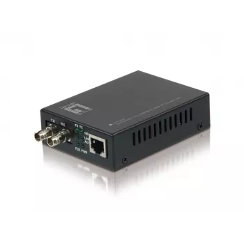 Convertidor de medios LevelOne RJ45 a ST Fast Ethernet, fibra multimodo, 2 km