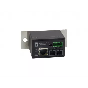 LevelOne IEC-4002 conversor de medios industrial de RJ45 a ST, Fast Ethernet 100 Mbps, fibra multimodo, 1310 nm, 2 km