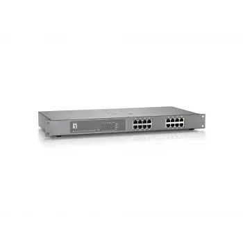 LevelOne Switch Fast Ethernet PoE de 16 puertos, 802.3at/af PoE, 120W