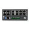 LevelOne IGP-1271 TURING switch industrial gestionado L3 Lite Gigabit PoE+, 12 puertos (8 x PoE+, 4 x SFP), 240 W, carril DIN, DC
