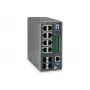 LevelOne IGU-1271 TURING switch industrial gestionado L3 Lite Gigabit, 12 puertos (8 x RJ45, 4 x SFP), carril DIN, DC